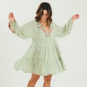 Free People Spell On You Earth Sage Dress Size S